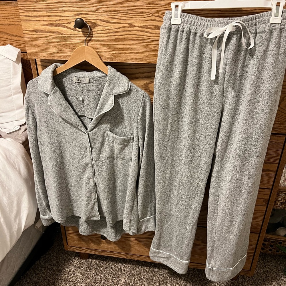 Gray Button Up Pajamas, worn once